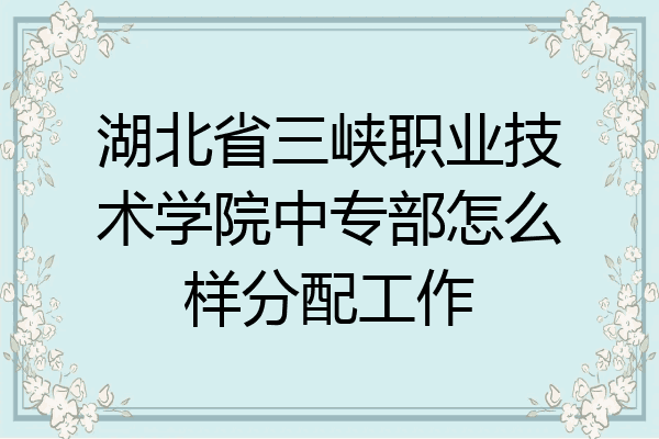 湖北省三峡职业技术学院中专部怎么样分配工作