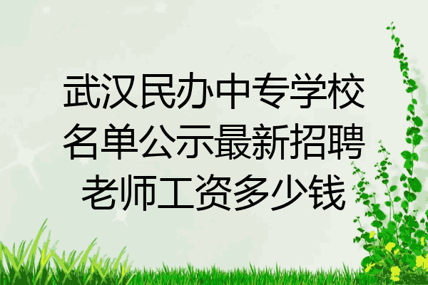 武汉民办中专学校名单公示最新招聘老师工资多少钱