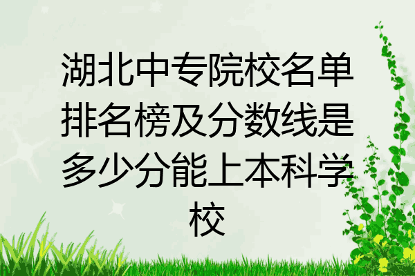湖北中专院校名单排名榜及分数线是多少分能上本科学校