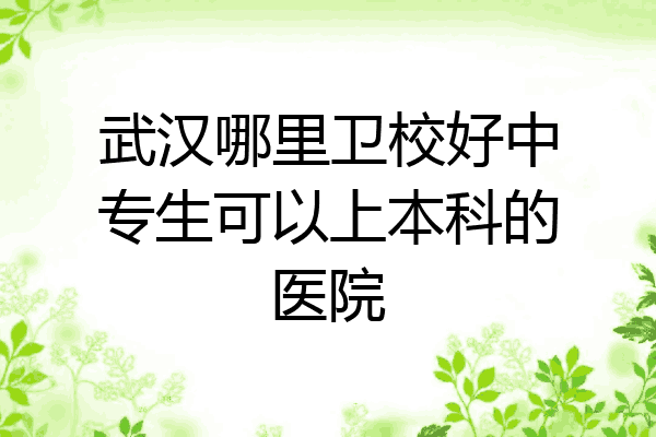 武汉哪里卫校好中专生可以上本科的医院