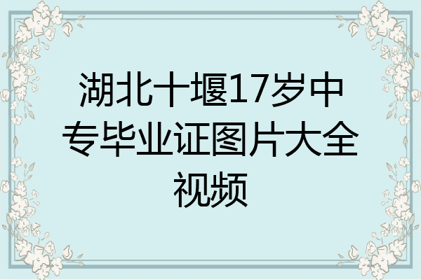 湖北十堰17岁中专毕业证图片大全视频