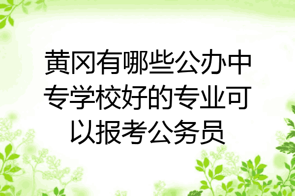 黄冈有哪些公办中专学校好的专业可以报考公务员
