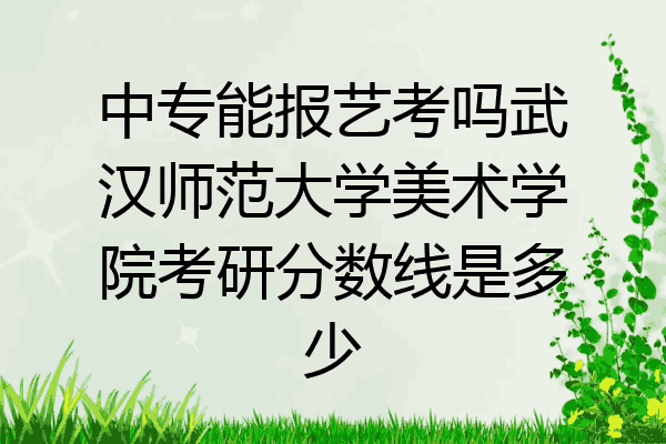 中专能报艺考吗武汉师范大学美术学院考研分数线是多少