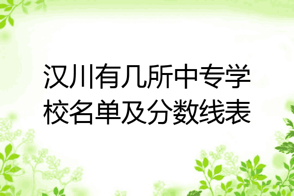 汉川有几所中专学校名单及分数线表
