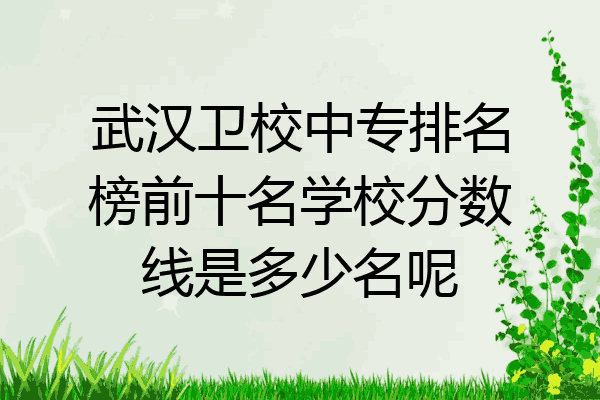 武汉卫校中专排名榜前十名学校分数线是多少名呢
