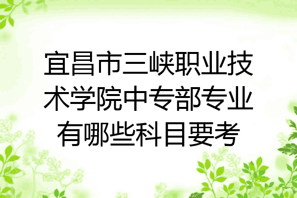 宜昌市三峡职业技术学院中专部专业有哪些科目要考
