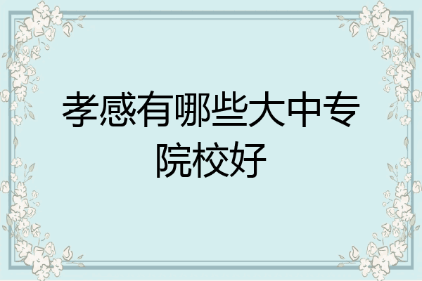 孝感有哪些大中专院校好