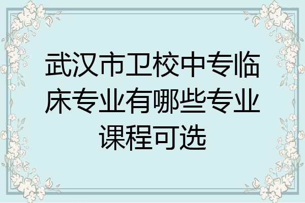 武汉市卫校中专临床专业有哪些专业课程可选