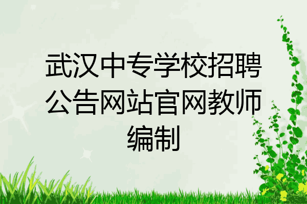 武汉中专学校招聘公告网站官网教师编制