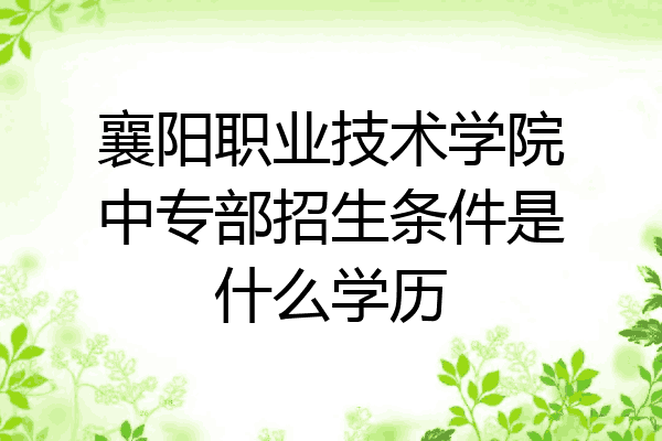 襄阳职业技术学院中专部招生条件是什么学历