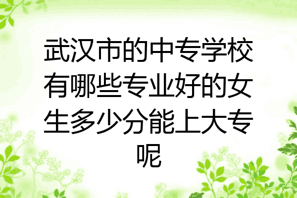 武汉市的中专学校有哪些专业好的女生多少分能上大专呢