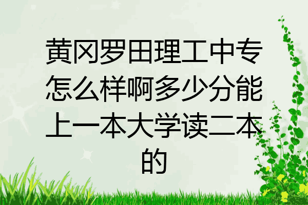 黄冈罗田理工中专怎么样啊多少分能上一本大学读二本的