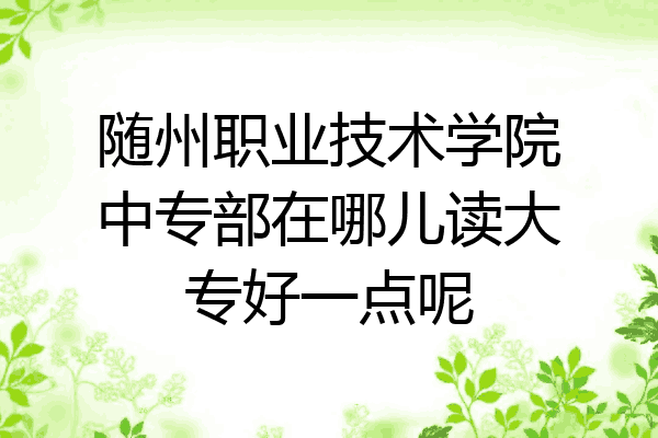 随州职业技术学院中专部在哪儿读大专好一点呢