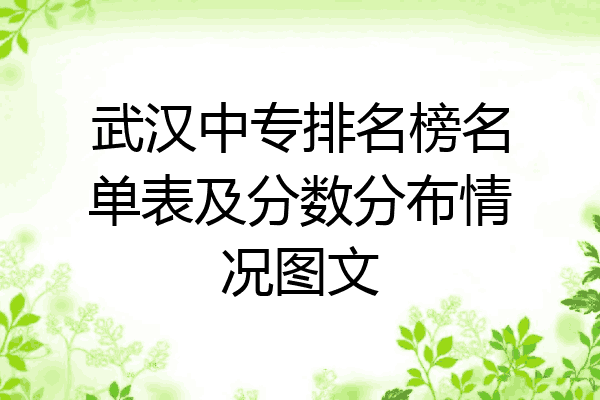 武汉中专排名榜名单表及分数分布情况图文