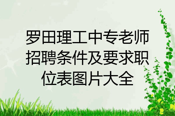 罗田理工中专老师招聘条件及要求职位表图片大全