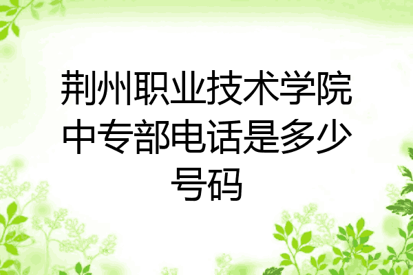 荆州职业技术学院中专部电话是多少号码