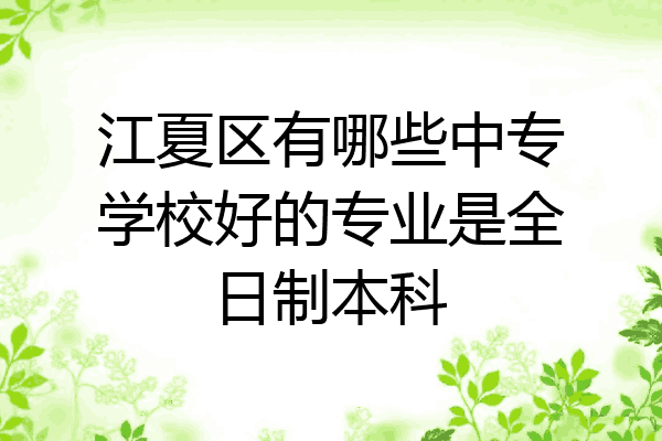 江夏区有哪些中专学校好的专业是全日制本科