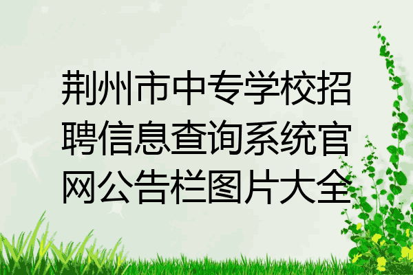 荆州市中专学校招聘信息查询系统官网公告栏图片大全