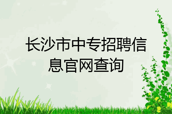 长沙市中专招聘信息官网查询
