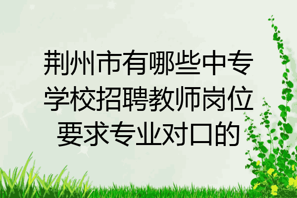 荆州市有哪些中专学校招聘教师岗位要求专业对口的
