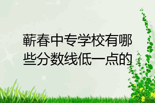蕲春中专学校有哪些分数线低一点的