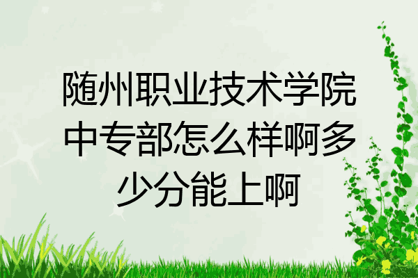 随州职业技术学院中专部怎么样啊多少分能上啊