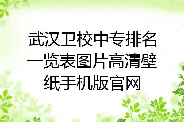 武汉卫校中专排名一览表图片高清壁纸手机版官网