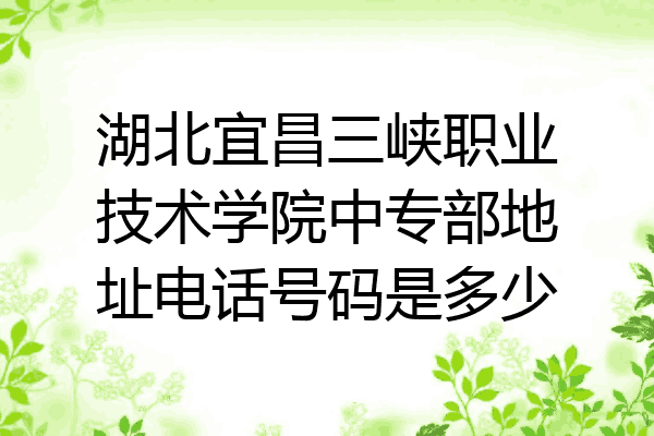湖北宜昌三峡职业技术学院中专部地址电话号码是多少