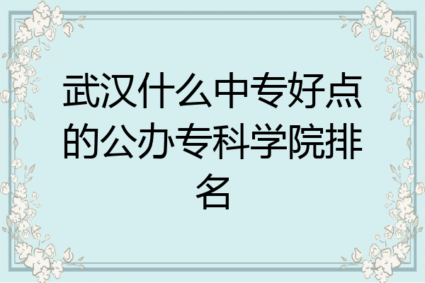 武汉什么中专好点的公办专科学院排名