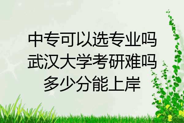 中专可以选专业吗武汉大学考研难吗多少分能上岸