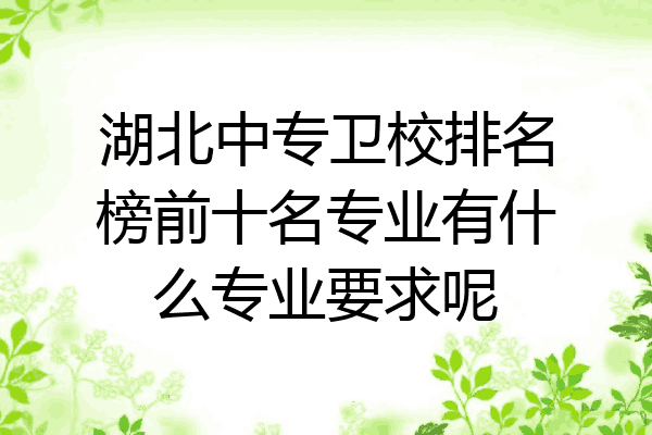 湖北中专卫校排名榜前十名专业有什么专业要求呢