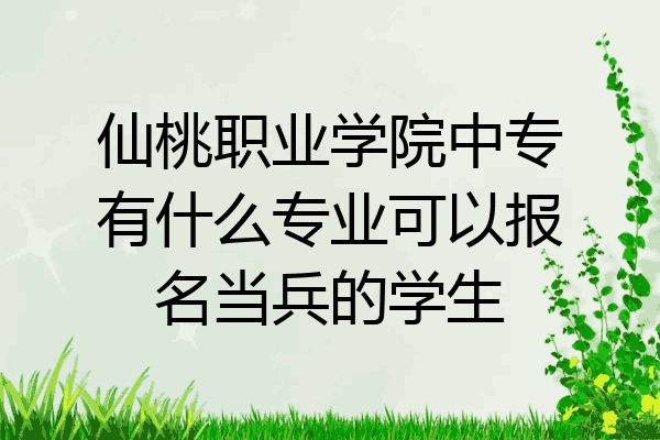 仙桃职业学院中专有什么专业可以报名当兵的学生