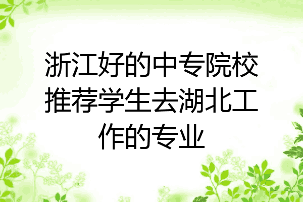 浙江好的中专院校推荐学生去湖北工作的专业