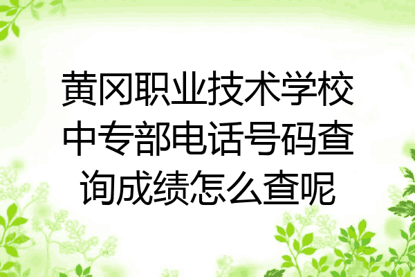 黄冈职业技术学校中专部电话号码查询成绩怎么查呢