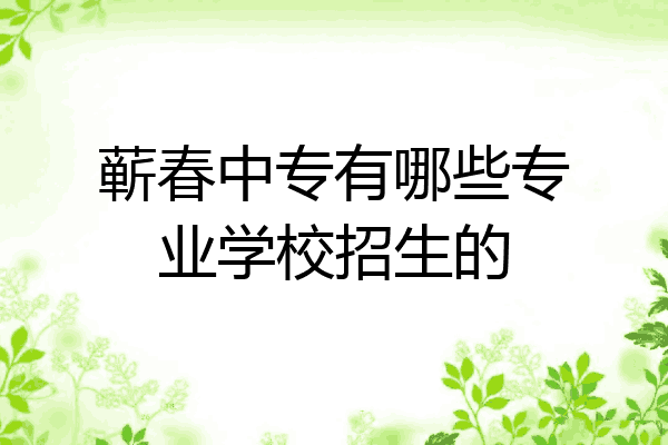 蕲春中专有哪些专业学校招生的
