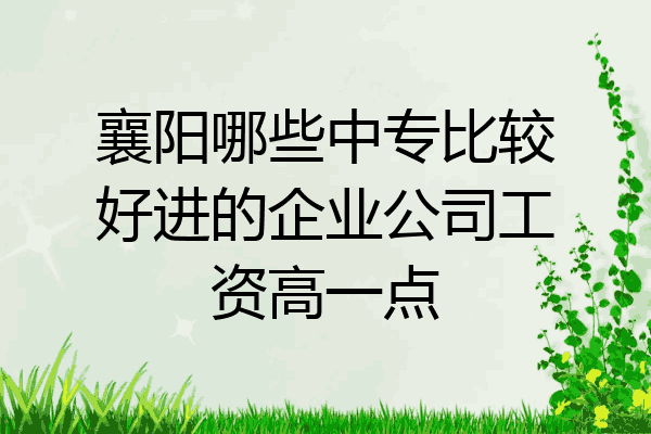 襄阳哪些中专比较好进的企业公司工资高一点