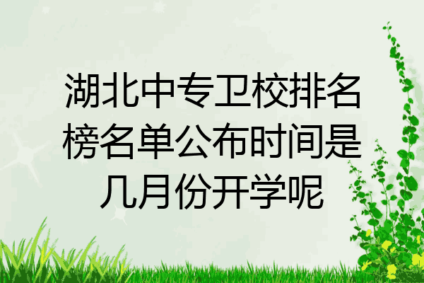 湖北中专卫校排名榜名单公布时间是几月份开学呢