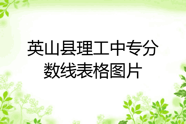 英山县理工中专分数线表格图片