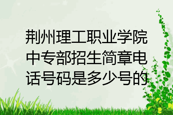 荆州理工职业学院中专部招生简章电话号码是多少号的