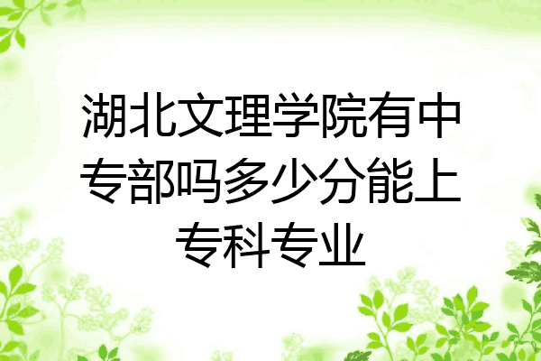 湖北文理学院有中专部吗多少分能上专科专业