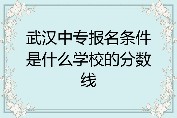 武汉中专报名条件是什么学校的分数线