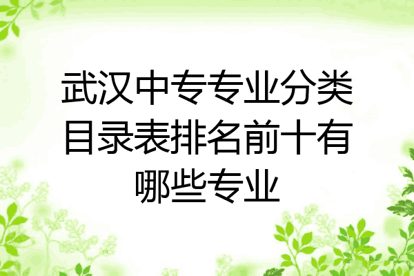 武汉中专专业分类目录表排名前十有哪些专业