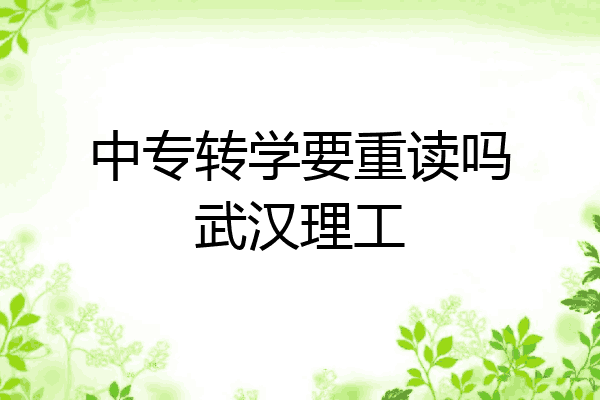 中专转学要重读吗武汉理工