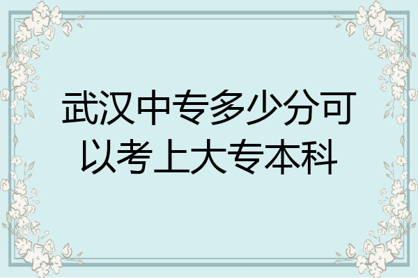 武汉中专多少分可以考上大专本科