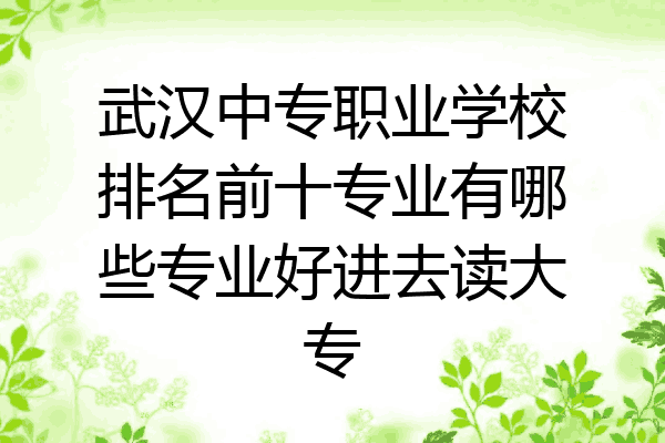 武汉中专职业学校排名前十专业有哪些专业好进去读大专