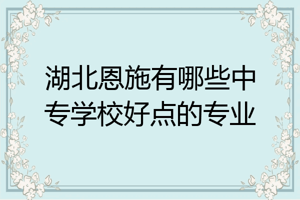 湖北恩施有哪些中专学校好点的专业