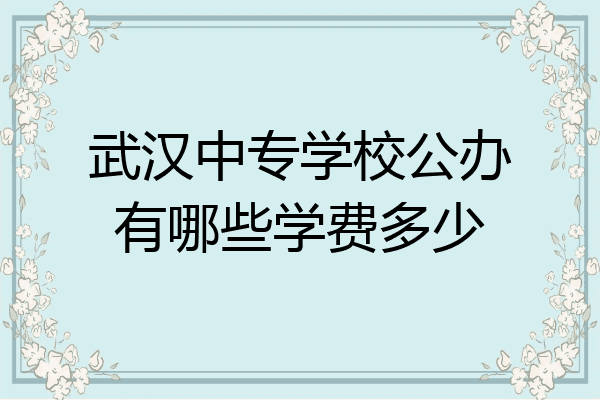 武汉中专学校公办有哪些学费多少