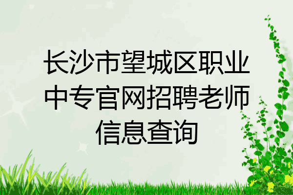 长沙市望城区职业中专官网招聘老师信息查询
