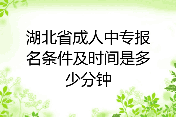 湖北省成人中专报名条件及时间是多少分钟