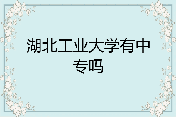 湖北工业大学有中专吗
